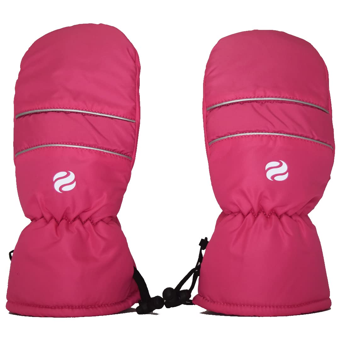 Surprizeshop Winter Golf Mitts Pair | Left & Right Hand | Universal Golf Trolley Hold Strap | Wind & Waterproof | One Size Fits All with Adjustable Toggle | Soft Warm Fleece Lining (Pink)