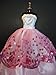 Qiyun White Ball Gown with Pink Sequined Lace Details Made to Fit the Barbie Doll