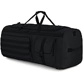 Gonex 130L Extra Large Duffel Bag for Men, Heavy Duty 3 in 1 Convertible Carry Travel Duffle, with Shoe Compartment, Tactical Loops, Sports Gear Bag for Family Trips (Black)