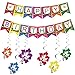 Haojiake Hawaiian Aloha Party Decorations Happy Birthday Banner Hanging Flamingo Hibiscus Flowers Decor for Summer Luau Party Supplies