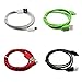 Htech Pack of 4 Micro USB Braided Rope Sync Data Charger Cable Charging Cord Color Black White Red Green for Samsung S4 i9500 S3