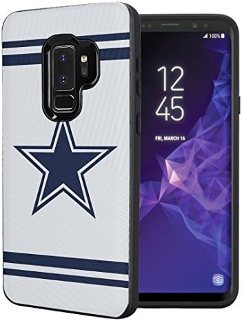 Capsule Case Compatible with Samsung Galaxy S9 Plus [Embossed Diagonal Lines Hybrid Dual Layer Slim Armor Black Case] for Samsung Galaxy S9+ Plus - (Cowboy)