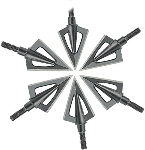 Metal Arrow Heads 6pcs Broadheads 100Grain 2 Sharp Fixed Blade Archery Arrow Heads Hunting Hunting Arrow Heads