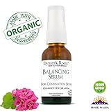 Organic Facial Serum for Normal and Combination Skin by Dynamic Roots - Balancing Handcrafted Herbal Formula with Cedarwood and Rose Geranium - Great as Moisturizer and Oil Cleanser
