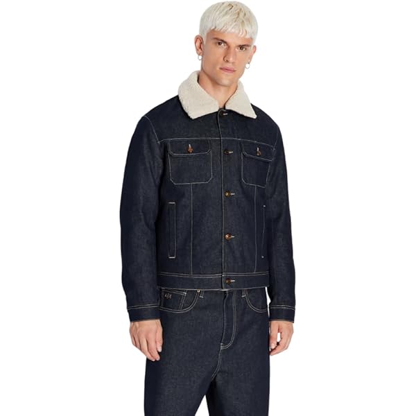 Armani Exchange Men's Denim Icon Logo Jacket, Indigo Denim