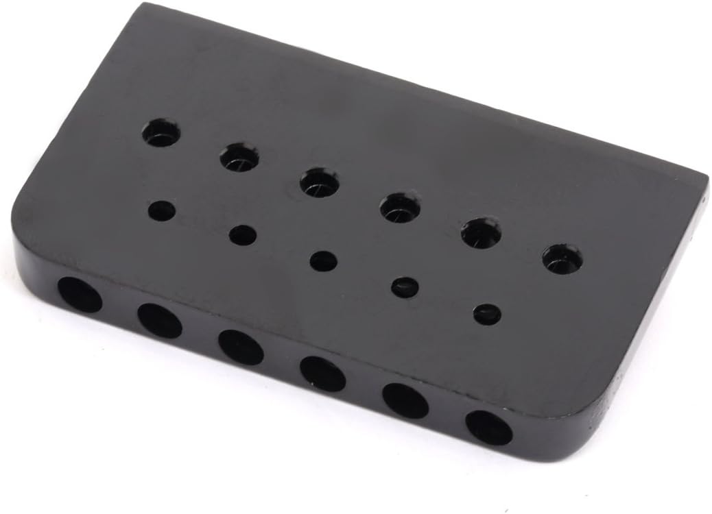 Musiclily 52.5mm Edged Fixed Hardtail Guitar Bridge for 6 String Electric Guitar, Black - Image 5