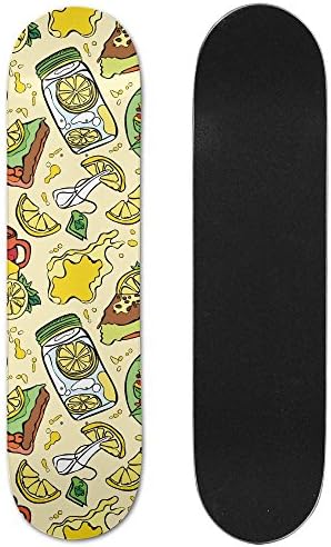 Lemon Pattern Vogue Double Warped Skateboard Deluxe Longboard Skate Boards