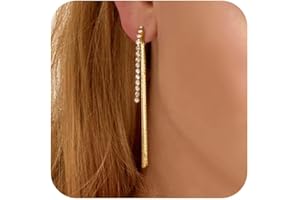 KESAPLAN Clip on Earrings for Women 14K Gold Plated Long Dangle White Pearl Earrings Simple No Piercing Hoop Stud Earrings Lightweight Curve Tassel Chain Ear Clips Minimalist Jewelry Wedding Christmas Gift