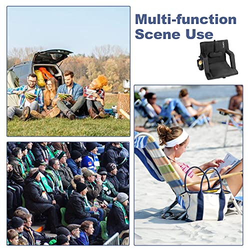HOMFUL Folding Stadium Seat With Backrest & Lumbar Support - Portable Bleacher Chair For Sports, Camping, Beach