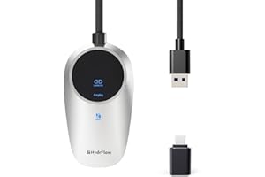 HYDRFLOW Wireless CarPlay Adapter for Apple with LED Screen 2025 Upgrade, Plug & Play Convert Wired to Apple Wireless CarPlay Adapter for iPhone CarPlay for iOS 10+ & Cars from 2015+(Astral Silver)