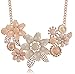 iWenSheng Peach Pink Choker Necklace Fashion Flower Bubble Bib Chain Statement Necklaces for Women