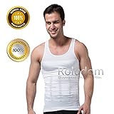 Roludom Men's Slimming Trimmer Body Shaper Vest Underwears Tank Top, White, XX-Large