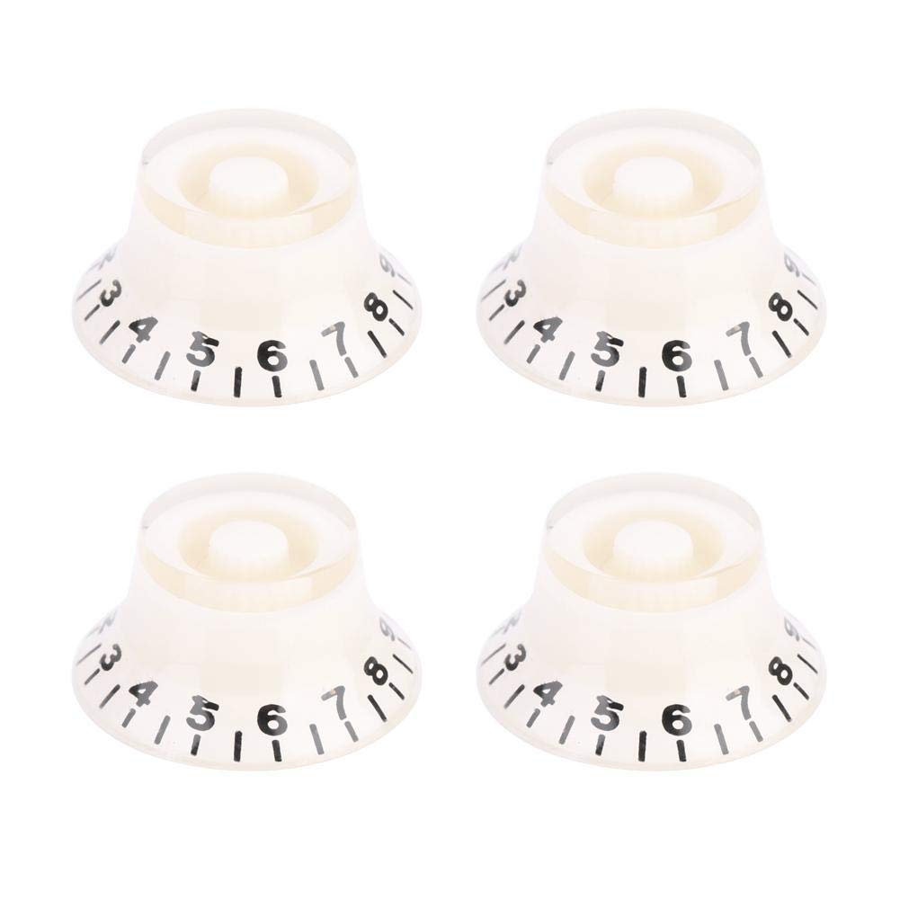Alomejor 4PCS Electric Guitar Volume Control Knobs Guitar Speed Control Tone for EPI LP Electric Guitar (White+Black)