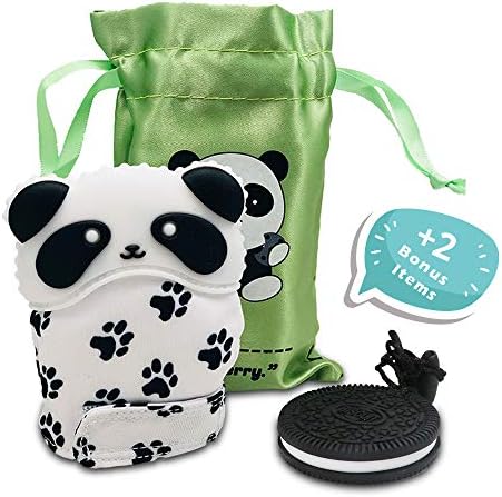 Unisex Baby/Infant Teething Mitten and Teether Set (3 to 12 Months), Cookie/Biscuit Toy, Travel Bag, 5 Pieces