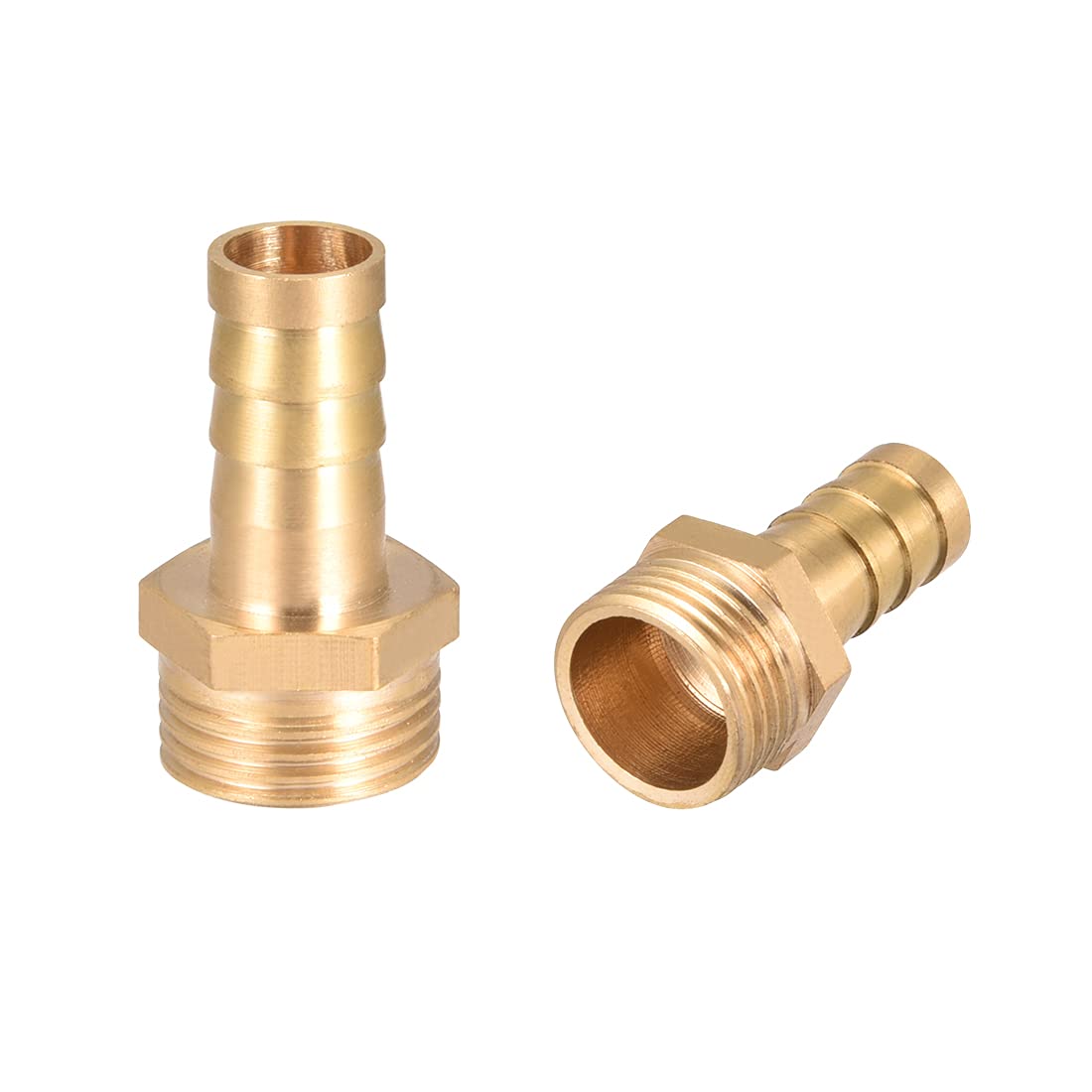 sourcing map Brass Hose Barb Fitting,Connector,10mm Barb x G3/8 Male Pipe Adapter,2Pcs