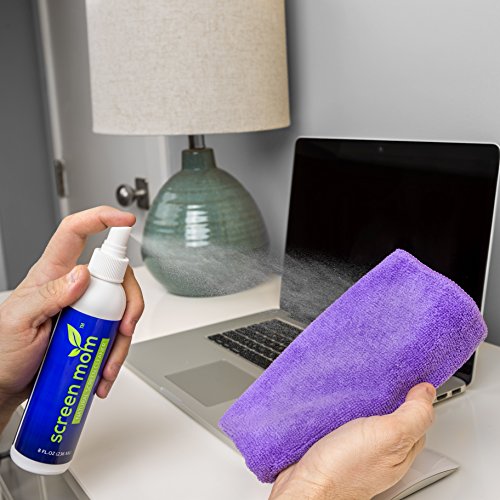 Screen Mom Screen Cleaner Kit 8oz (2-Pack) Best LED & LCD TV, Computer Monitor, Electronics, Phone, Laptop Cleaning, iPad Flat Screen -Includes (2) 8oz Spray Bottles & Large Microfiber Cloths - Thumbnail 3