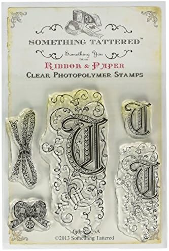 Something Tattered Clear Stamps, 4 by 4-Inch, Monogram Initial T