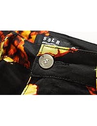 SSLR para hombre piñas algodón ajuste Regular pernera recta Casual hawaiano pantalones