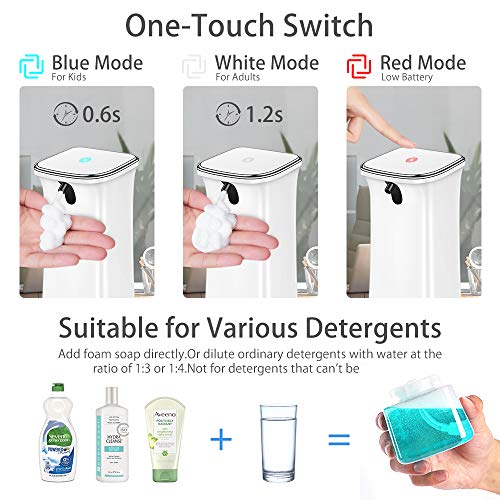 VEEAPE Hand Sanitizer Soap Dispenser, 12 oz Automatic Hand Soap Dispenser Touchless Battery Operated Electric Sensor Foaming Pump Dispenser