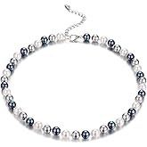Beaded Strand Pearl Choker Necklace - Fashion Jewelry Birthday Gifts For Women