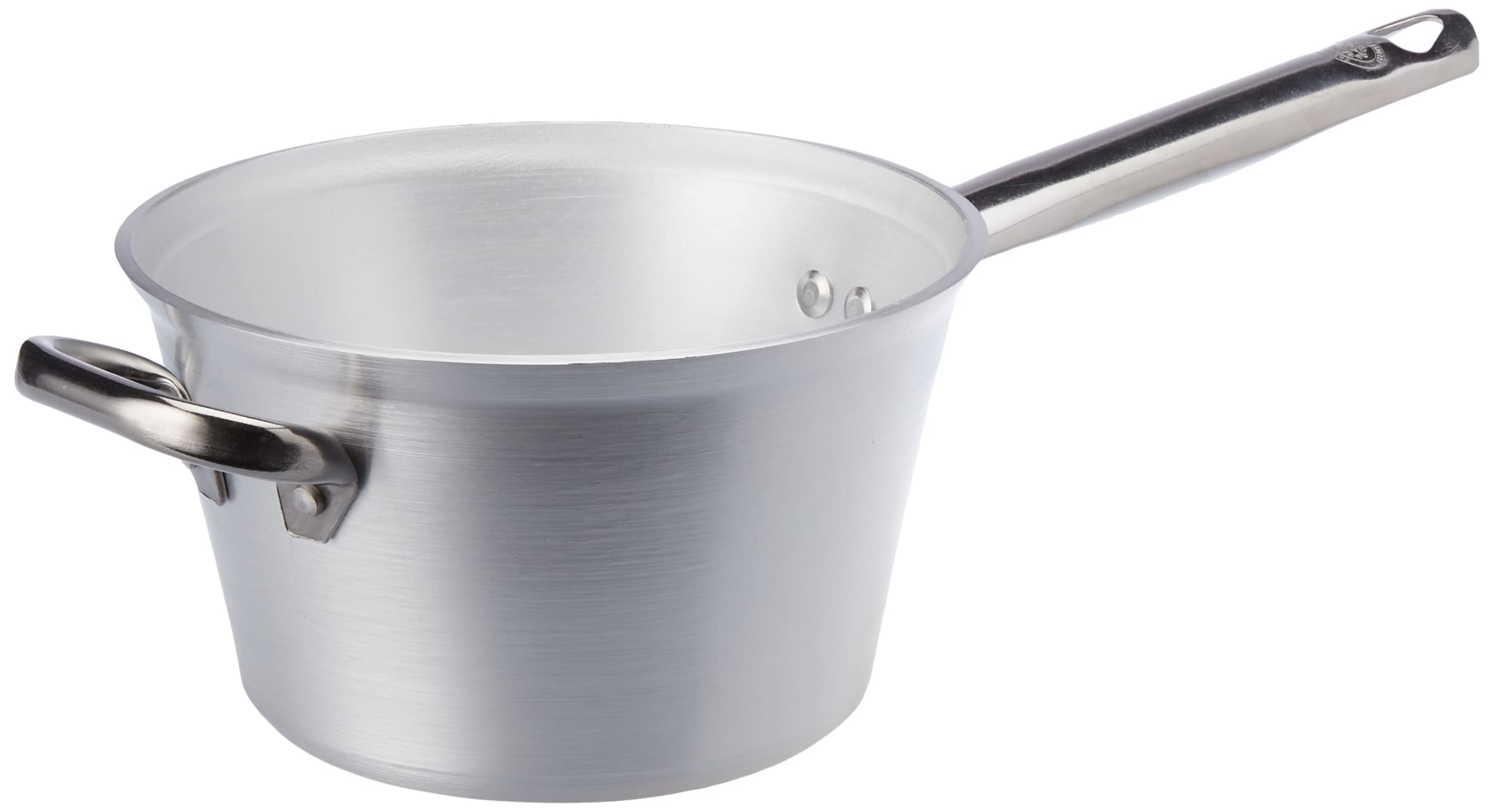 Pentole Agnelli Casserole Dish Aluminium Radiating for Polenta, Thickness 5 mm, Stainless Steel with Handles, Silver, Silver, 18 Cm
