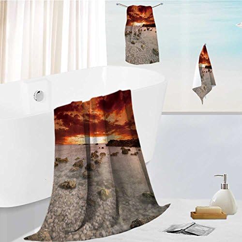 SOCOMIMI Premium quality 100% Cotton Super Soft Rapsodie en rouge Uber Absorbent and Fluffy 3 Piece Towel Set