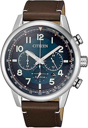 Reloj Cronógrafo para Hombres de Eco-Drive con Correa en Cuero