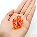 Bescon Mini Translucent Polyhedral RPG Dice Set 10MM, Small RPG Role Playing Game Dice Set D4-D20 in Tube, Transparent Orange