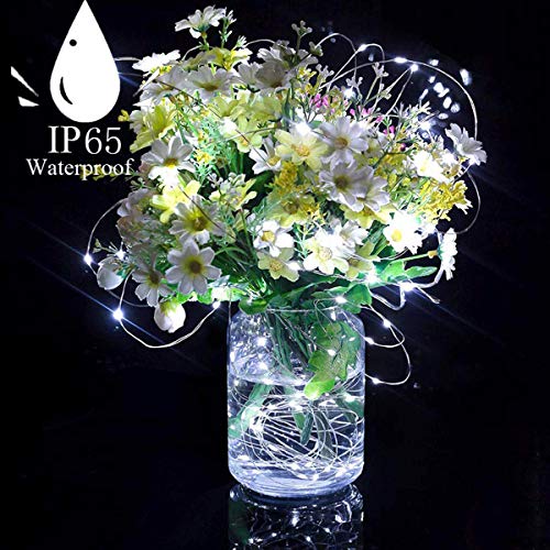 2 Pack Led String Lights, Battery Operated Fairy String Lights Led Mini String Light 50 LED 16.5ft Battery Powered Silver Wire Fairy Starry Lights for Bedroom Christmas Party Wedding Indoor Decor