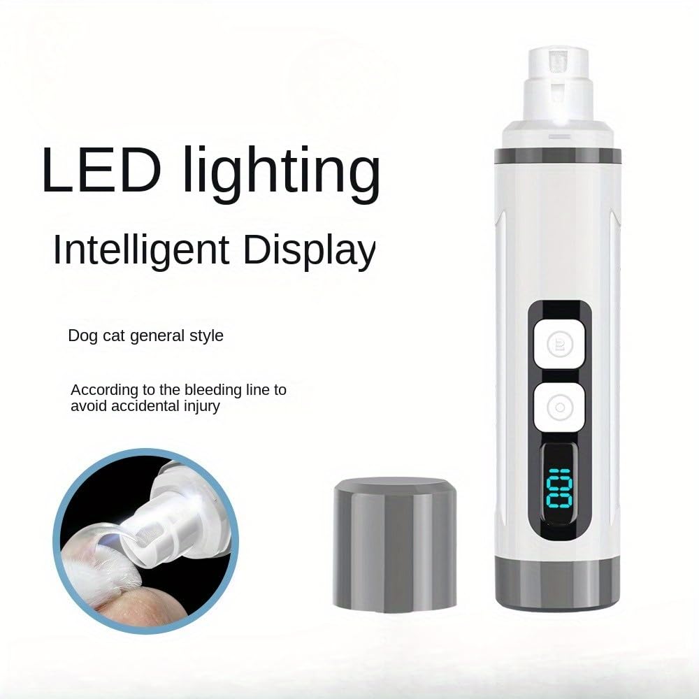 Chwwen Dog Nail Grinder Quiet-2024 Release Ultra-Quiet Dog & Cat Nail Grinder with LED Light & Battery Display - Painless Nail Trimmer for Small to Large Pets, Thick Nails, and Sensitive Paws - Image 8