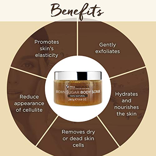 PraNaturals Brown Sugar Body Scrub Natural Exfoliating Body Scrub