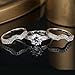 MABELLA Jewelry 2.50 Cttw Halo Round White Cubic Zirconia 925 Solid Sterling Silver Trio Classic Engagement Wedding Band Ring Sets Gifts for Women