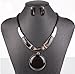 Spring Jewelry Sets Statement Pendant Necklace with Stud Earring 5 Colors Nl-2150 (Black)
