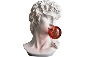 Duiaynke David/Giuliano Head Statues Greek Resin Characters Sculptures David Bust Figurine Desktop Ornament for Home Office Tabletop Decor (David)