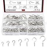 Cup Screw Hooks for Hanging, DYWISHKEY 136PCS 7