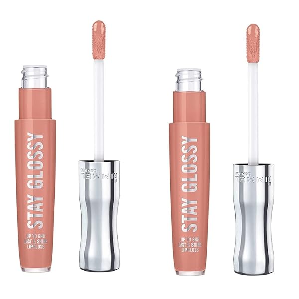 PACK OF 2 RIMMEL STAY GLOSSY 6HR LIP GLOSS, SUNDAY BRUNCH # 020