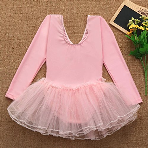 Tiean New Toddler Girls Gauze Leotards Tops Bodysuit Dancewear Dress Clothes Girls Outfits (24 Month, Pink) - Thumbnail 5