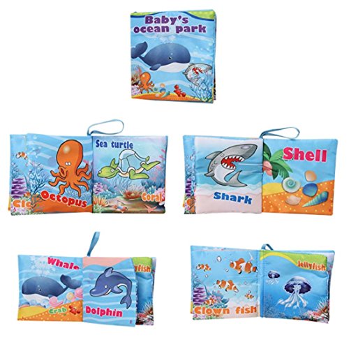 Soft Cloth Baby Book,Handmade Educational Toys for Baby, Interactive Baby Gifts Boy Girl, Gift Box & Book,GBell (A)