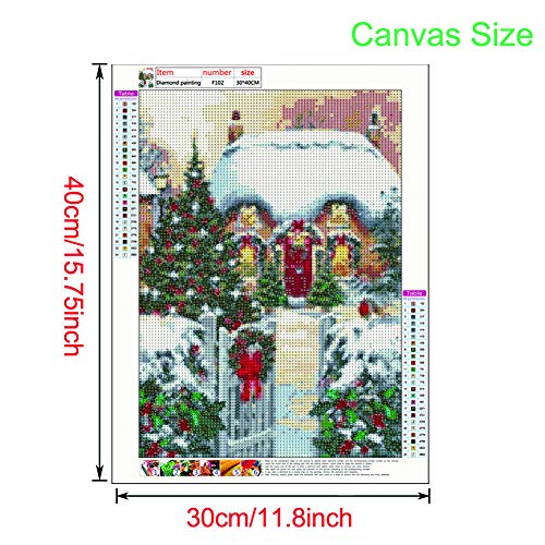 Christmas Diamond Painting Kits for Adults, BENBO Full Drill 5D DIY Paint by Numbers Mosaic Cross Stitch Arts Craft for Home Wall Decor, 11.8Inx15.8In