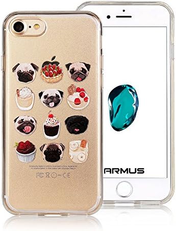 iPhone 7 Case [Cartoon Pattern] ARMUS Premium Quality 3D Print Transparent Hard PC Back Cover + Shock Absorbing Soft Bumper Protective Case for 4.7 inches iPhone 7 (Pet &amp; Pstries 7)
