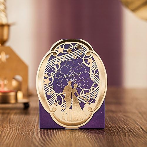Wedding Favor Boxes Blue and Gold Note Bridal Shower Favors (100)