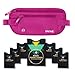 Bagail Money Belt Pouch w/Dual Clip For Travel With RFID Passport & Credit Card Sleeves (Fushcia)