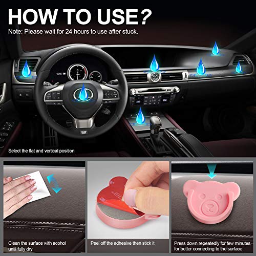 Car Grips Mount for Phone Stand Cute Bear Style Silicone Phone Holder with Phone line Clasp for Collapsible Grip/Socket Mount User Used on Dashboard, Home, Office, Kitchen, Desk, Wall (Pink) 3 Pack