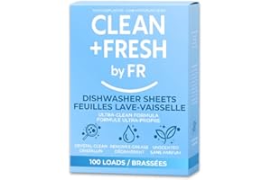 Clean + Fresh Dishwasher Detergent Sheets (100 Loads) – Dishwasher Detergent Sheets, Pods & Tabs Alternative, Plastic-Free, U