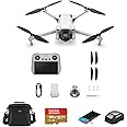 DJI Mini 3 Drone with RC Remote Controller Bundle with 128GB microSD Card, Shoulder Bag, Anti-Collision Light, Landing Pad