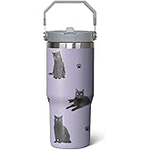 Cat Travel Cup, 30 oz Vacuum Insulated Tumbler with Handle
