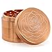 DCOU New Design Premium Aluminium Herb Grinder 2.2 Inches 4 Piece Metal Grinder with Pollen Catcher with Laser Flower Pattern