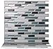Tic Tac Tiles Anti-Mold Peel and Stick Wall Tile in Como Marrone (1 Tile)