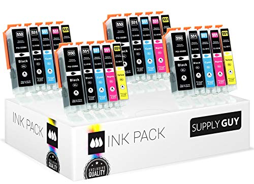 Supply Guy 20 Druckerpatronen mit Chip kompatibel mit Canon PGI-550 CLI-551 für Canon Pixma IP7250 IX6850 MG5450 MG5550 MG5650 MG5655 MG6450 MG6650 MX725 MX925