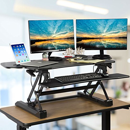 Smart & Art Height Adjustable Sit to Stand Computer Desk Standing Desk